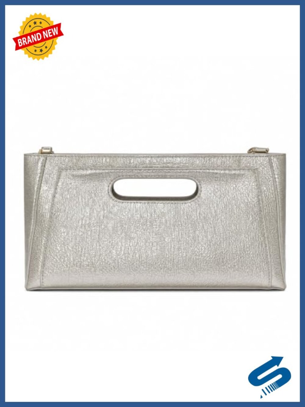 Glossy Cracked PU Leather Envelope Clutch Evening Bag with Magnetic Clos